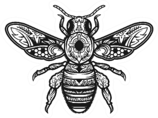 Mandala Bee Illustration Creative Boho Sticker