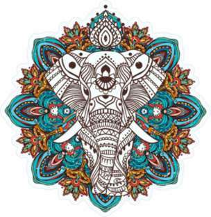 Mandala Boho Elephant Sticker