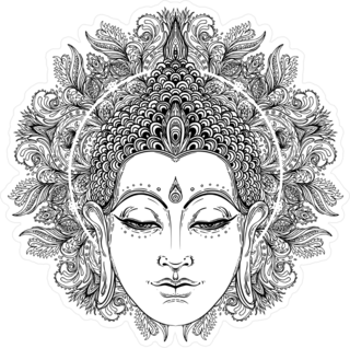Mandala Buddha Face Sticker