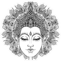 Mandala Buddha Face Sticker