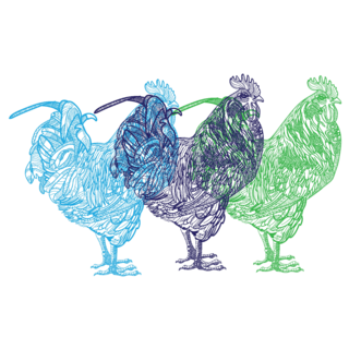 Mandala Chickens Colorful Set Sticker