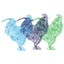Mandala Chickens Colorful Set Sticker