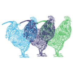 Mandala Chickens Colorful Set Sticker
