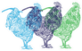 Mandala Chickens Colorful Set Sticker