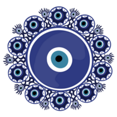 Mandala Greek Evil Eye Blue Turkish Sticker