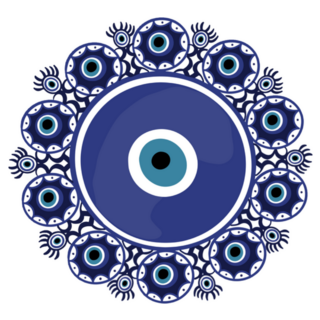 Mandala Greek Evil Eye Blue Turkish Sticker