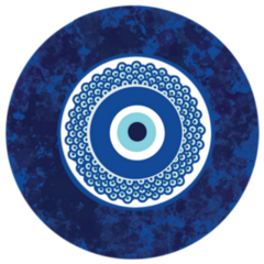 Mandala Greek Evil Eye Round Sticker