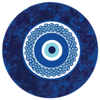Mandala Greek Evil Eye Round Sticker