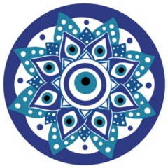 Mandala Greek Evil Eye Symbol Of Protection Blue Sticker