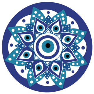 Mandala Greek Evil Eye Symbol Of Protection Blue Sticker