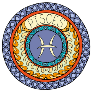 Mandala With Pisces Zodiac Sign Sticker