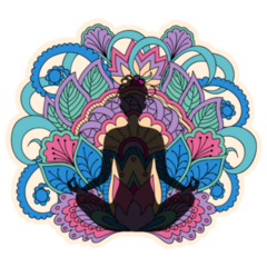 Mandalas And Flowers Yoga Sticker