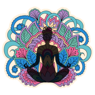 Mandalas And Flowers Yoga Sticker