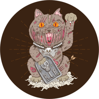Maneki Neko Zombie Cat Sticker