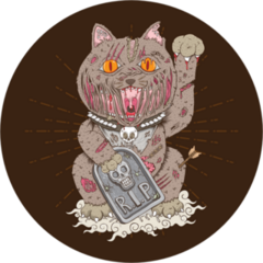 Maneki Neko Zombie Cat Sticker