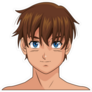 Manga Anime Boy With Blue Eyes And Brown Hair Sticker
