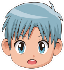 Manga Anime Boy With Grey Hair Sticker