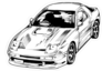 Manga Style JDM Racing Car Sketch Sticker