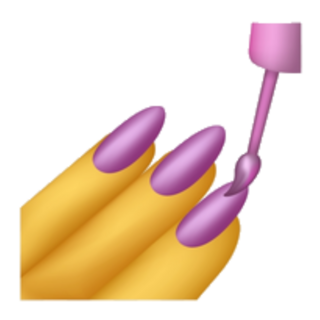 Manicure Emoji. Beautiful Pink Nails Sticker