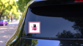 Manicure Salon Symbol: Nail Polish Square Sticker on a Rear Car Window (New) example