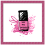 Manicure Salon Symbol: Nail Polish Square Sticker