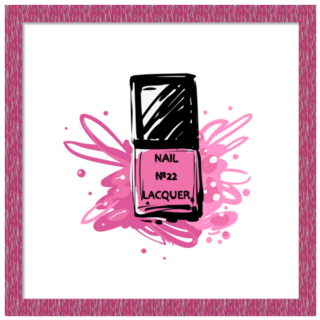 Manicure Salon Symbol: Nail Polish Square Sticker