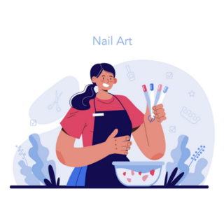Manicurist Nail Art Illustration Sticker