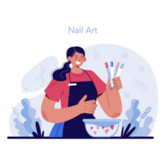 Manicurist Nail Art Illustration Sticker