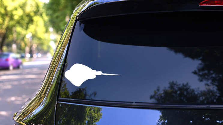 Manta Ray Shape Sticker on a Rear Car Window (New) example