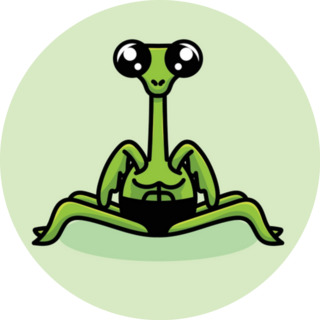 Mantis Cartoon Mascot Cute Smile Sticker