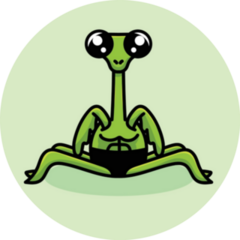 Mantis Cartoon Mascot Cute Smile Sticker