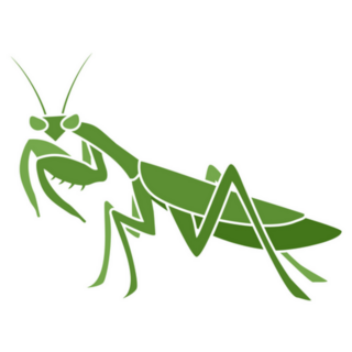 Mantis Illustration In Green Sticker