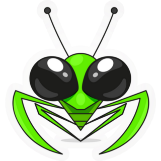 Mantis Sketch Big Cartoon Eyes Sticker 