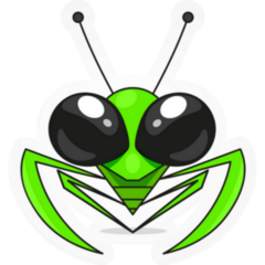 Mantis Sketch Big Cartoon Eyes Sticker 
