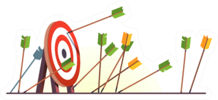 Many Arrows Missed Hitting Target Mark Archery Sticker