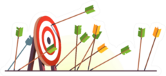 Many Arrows Missed Hitting Target Mark Archery Sticker