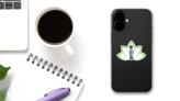 Many Leaves, Plant And Person Chiropractic Logo Sticker on a Phone (New) example