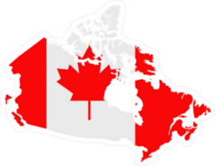 Map And Flag Of Canada Sticker