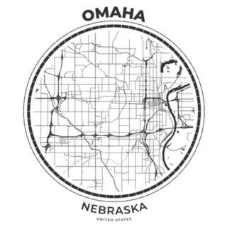 Map Badge Of Omaha, Nebraska Sticker