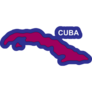 Map Cuba On Blue Sticker