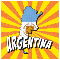 Map Of Argentina Retro Comic Style Sticker