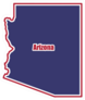 Map Of Arizona State Outline With Lettering Sticker