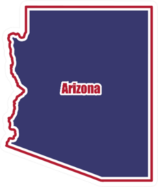 Map Of Arizona State Outline With Lettering Sticker