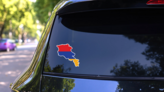 Map Of Armenia Sticker on a Rear Car Window (New) example