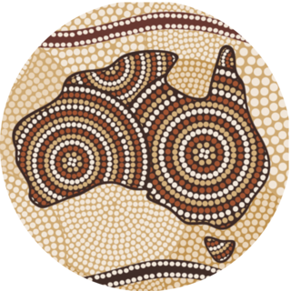 Map Of Australia Drawn In The Aboriginal Abstract Style Sticker