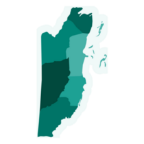 Map Of Belize With Regions Sticker