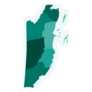 Map Of Belize With Regions Sticker