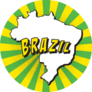 Map Of Brazil In Pop Art Style Sticker
