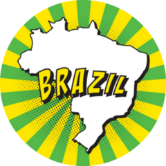 Map Of Brazil In Pop Art Style Sticker