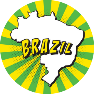 Map Of Brazil In Pop Art Style Sticker